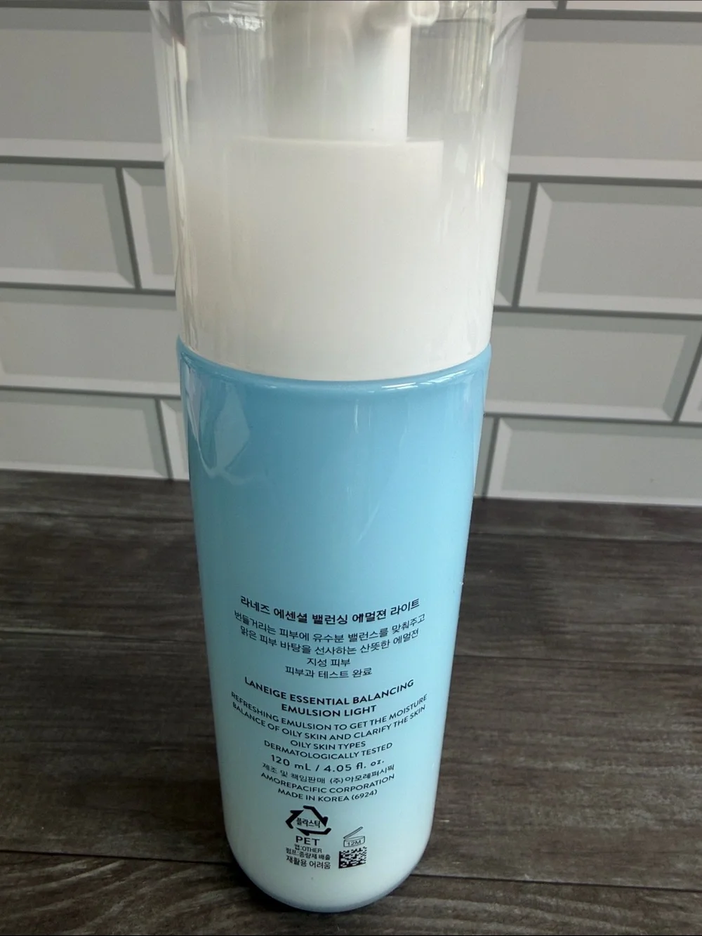 LANEIGE Essential Balancing Emulsion Light - Blue and White Gradient Bottle